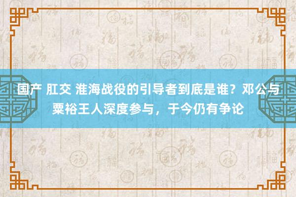国产 肛交 淮海战役的引导者到底是谁？邓公与粟裕王人深度参与，于今仍有争论