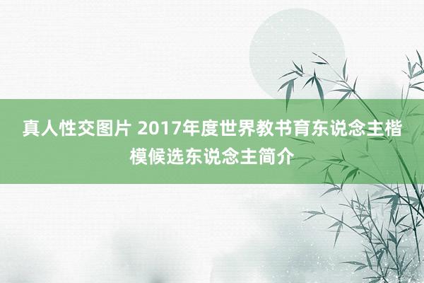 真人性交图片 2017年度世界教书育东说念主楷模候选东说念主简介