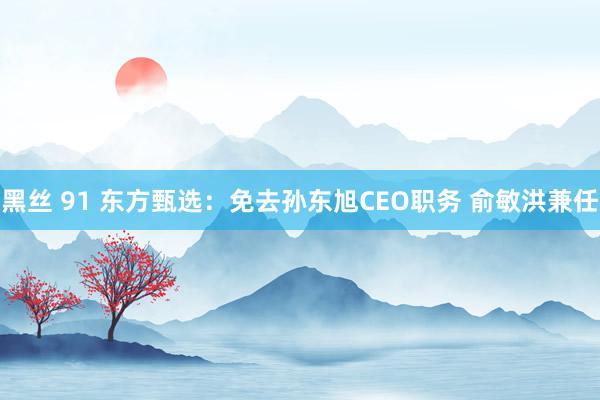 黑丝 91 东方甄选：免去孙东旭CEO职务 俞敏洪兼任